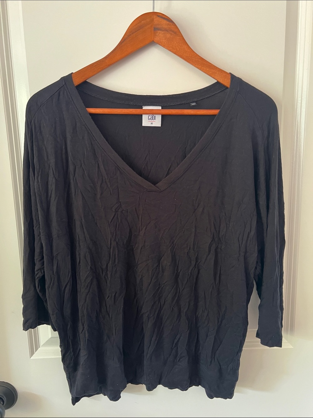 CAbi Black V-Neck Long Sleeve Tee